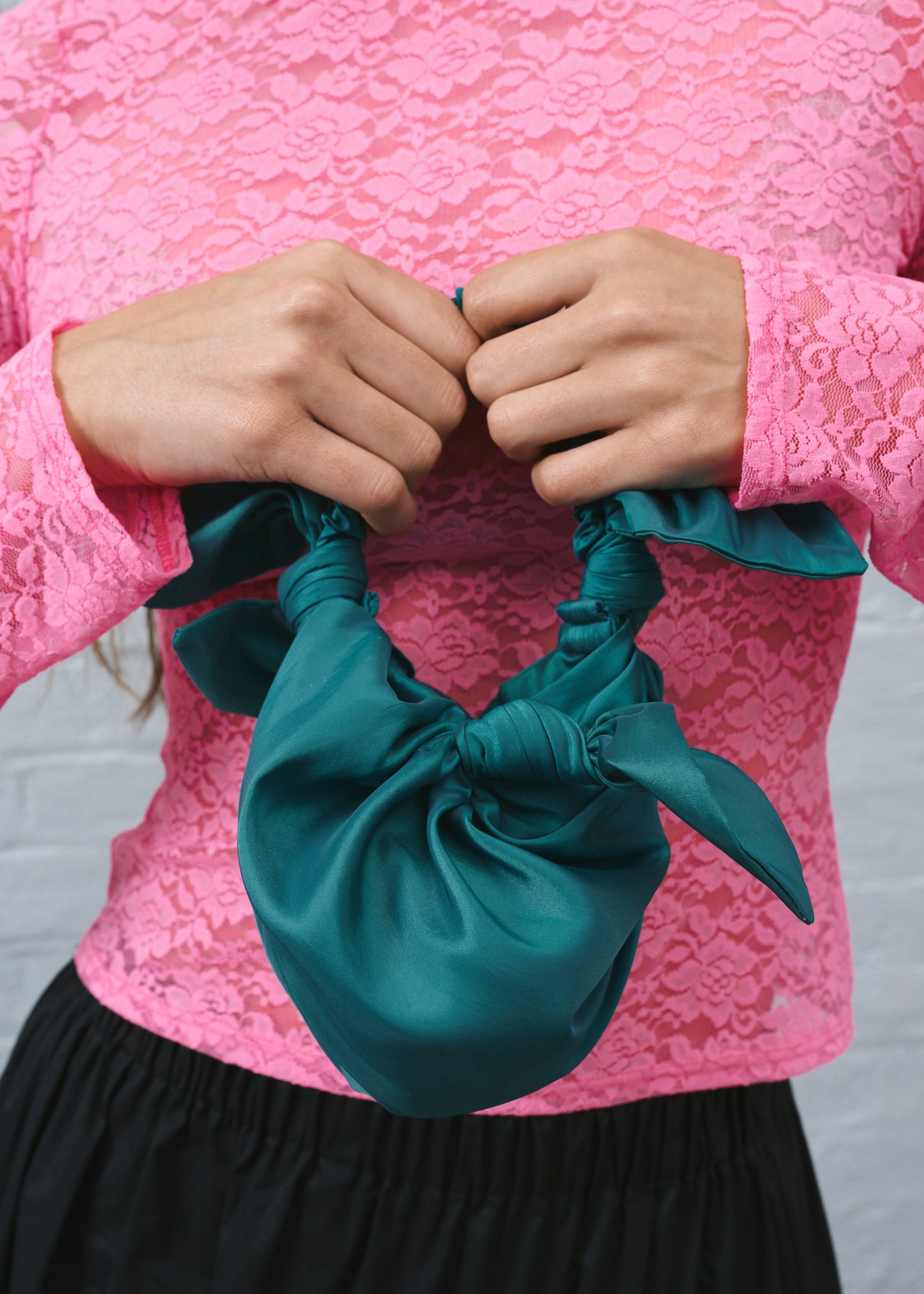 Baby Furoshiki Bag Teal Taffeta