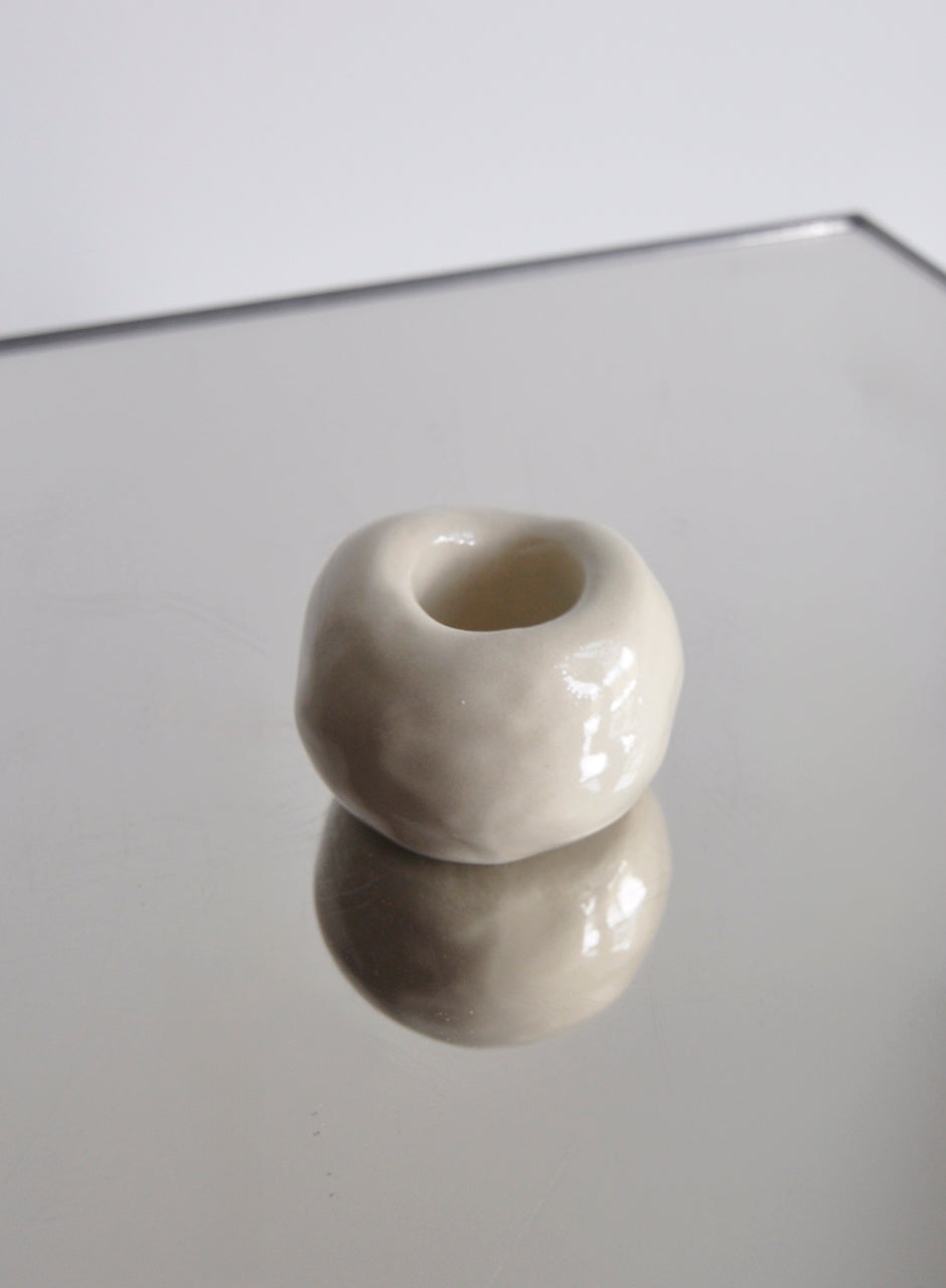 Mini Round Candle Holder - Cream