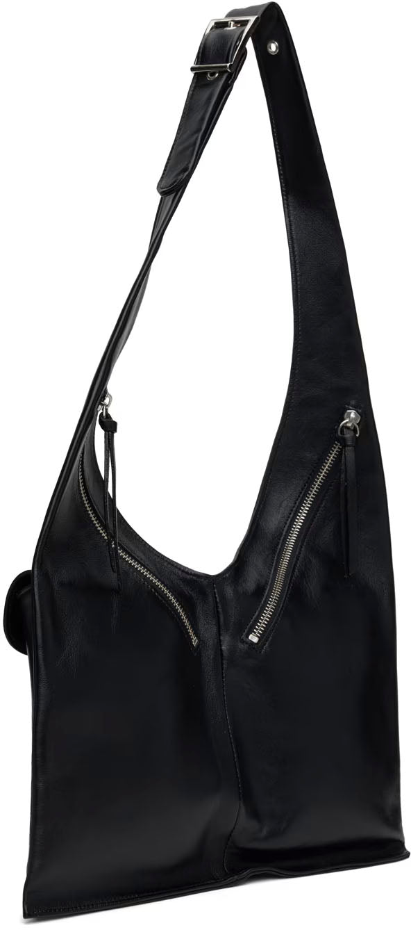 UMA Store MNZ Maryam nassir zadeh Julian Bag black Italian leather satchel adjustable strap silver hardware